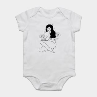 Simple Woman Design Baby Bodysuit